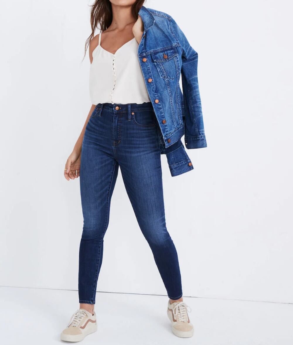 MADEWELL Curvy High-Rise Skinny Jeans in Danny Wash: TENCEL™ Denim // 27